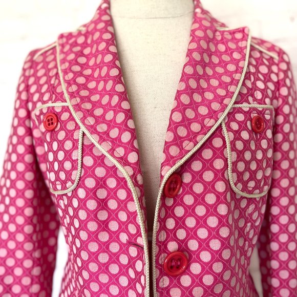 Moschino - Cheap and Chic Pink Polka Dot Blazer - Size 6 - Picture 10 of 16